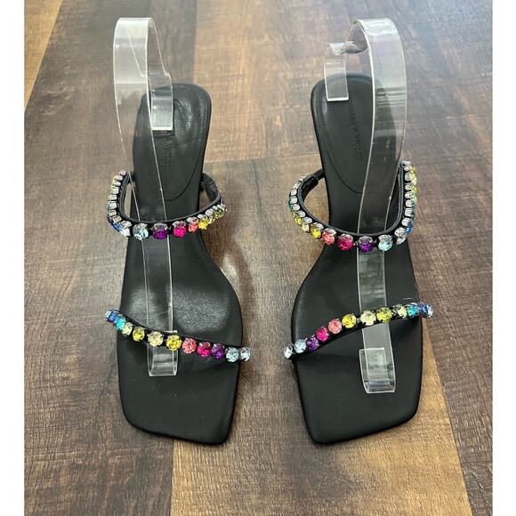 Chelsea & Violet Shoes - Chelsea And Violet Gypsy Rainbow Jeweled Squared Toed Sandal Size 10